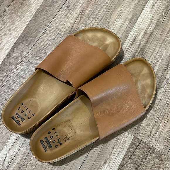 Billabong platform sandals size 8 brown tan - Picture 2 of 4